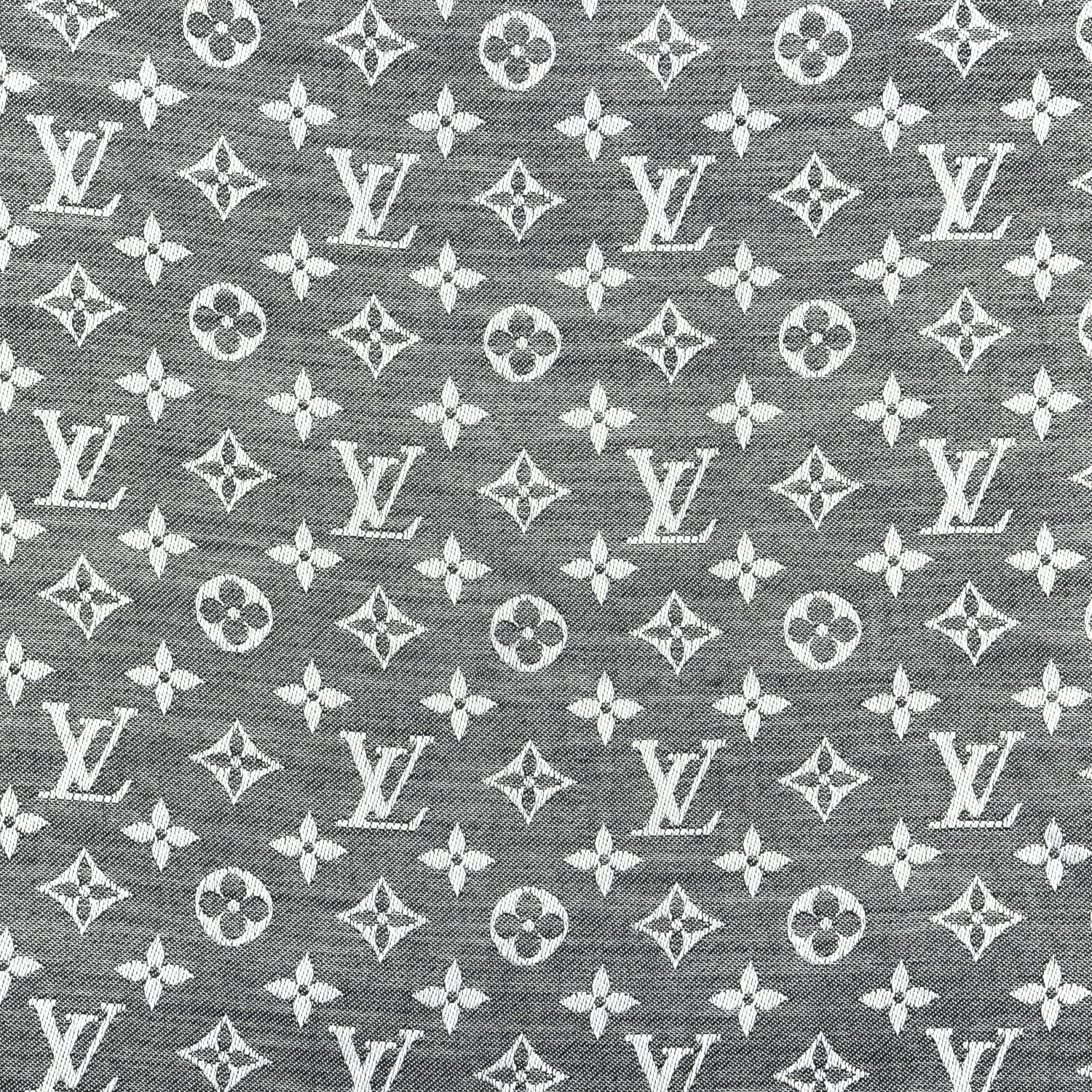 Louis Vuitton Silk Wool Monogram Denim Shawl Black 3 of 4