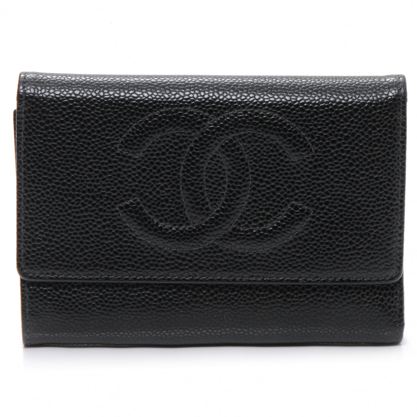 Caviar CC Flap Wallet Black