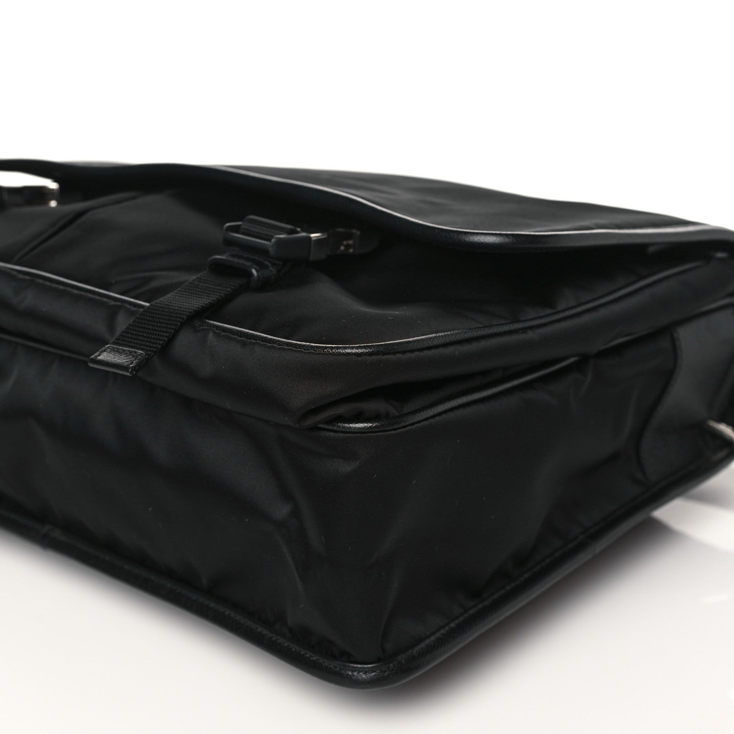 Prada Tessuto Nylon Saffiano Logo Messenger Bag Black 9 of 9