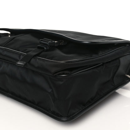 Prada Tessuto Nylon Saffiano Logo Messenger Bag Black 9 of 9