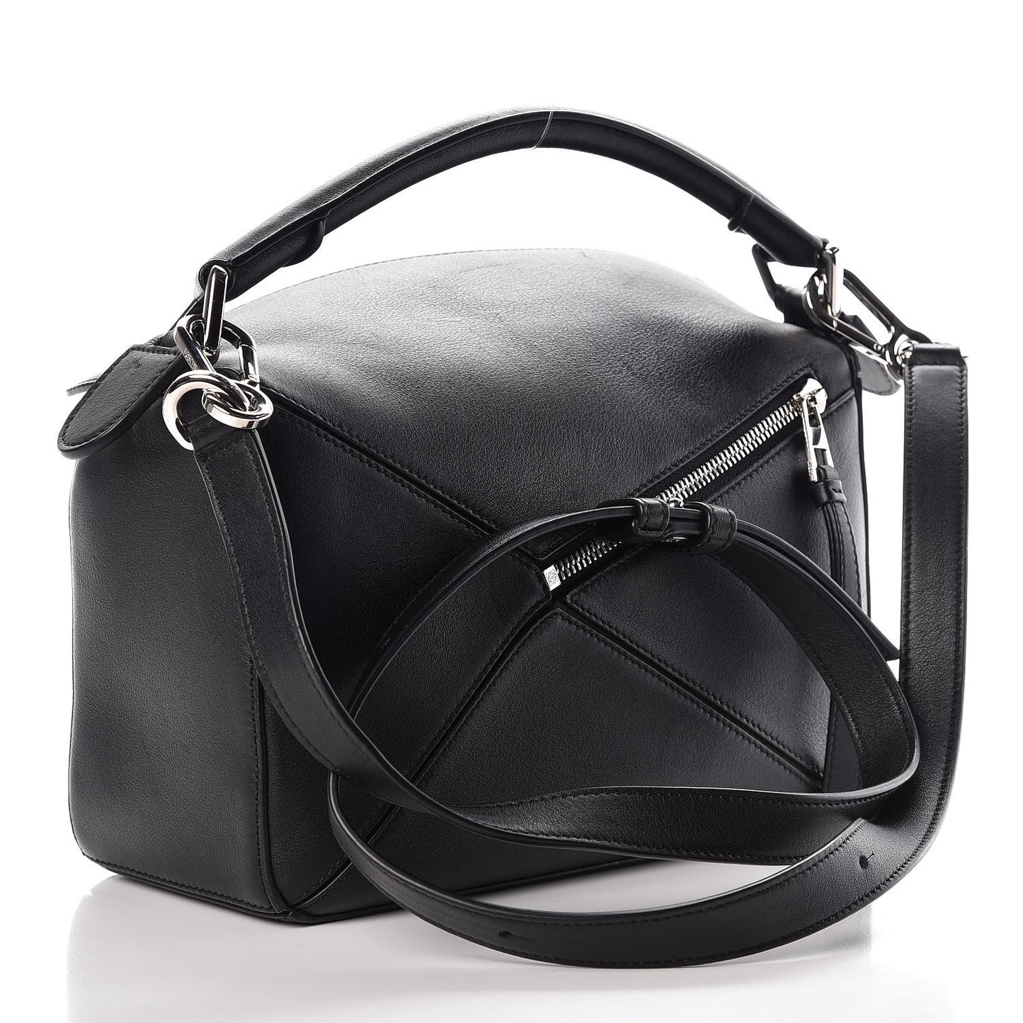 Calfskin Small Puzzle Bag Black