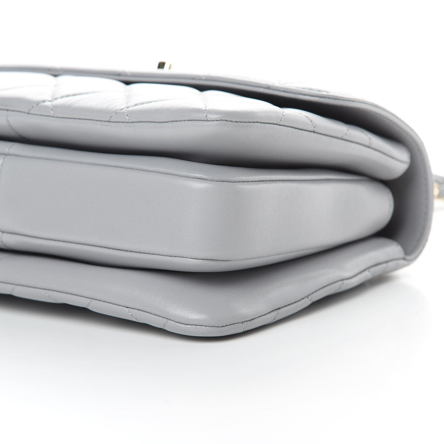 Lambskin Quilted Small Trendy CC Flap Dual Handle Bag Grey
