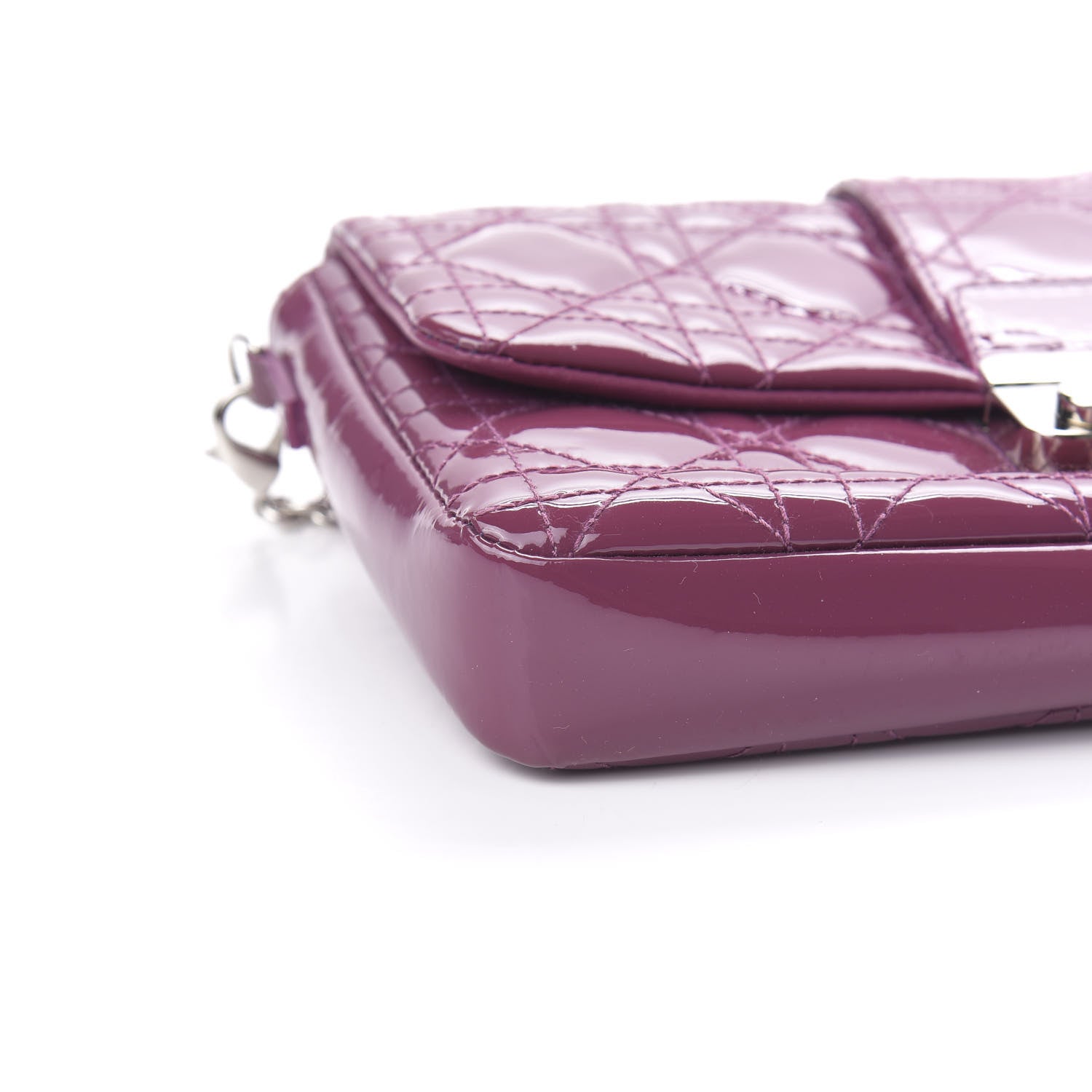 Christian Dior Patent Cannage New Lock Pouch Purple 8 of 10