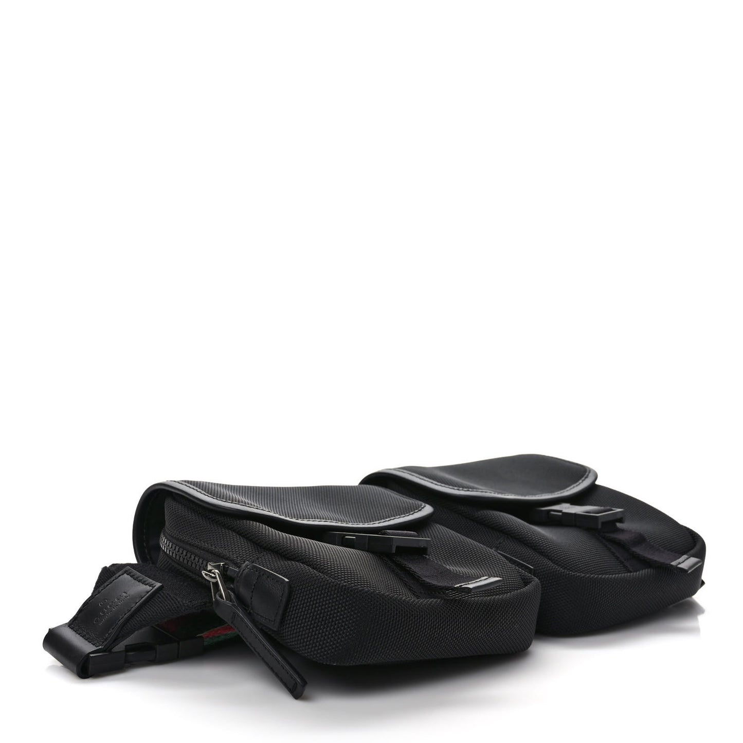Techno Canvas Web Band Belt Bag Black