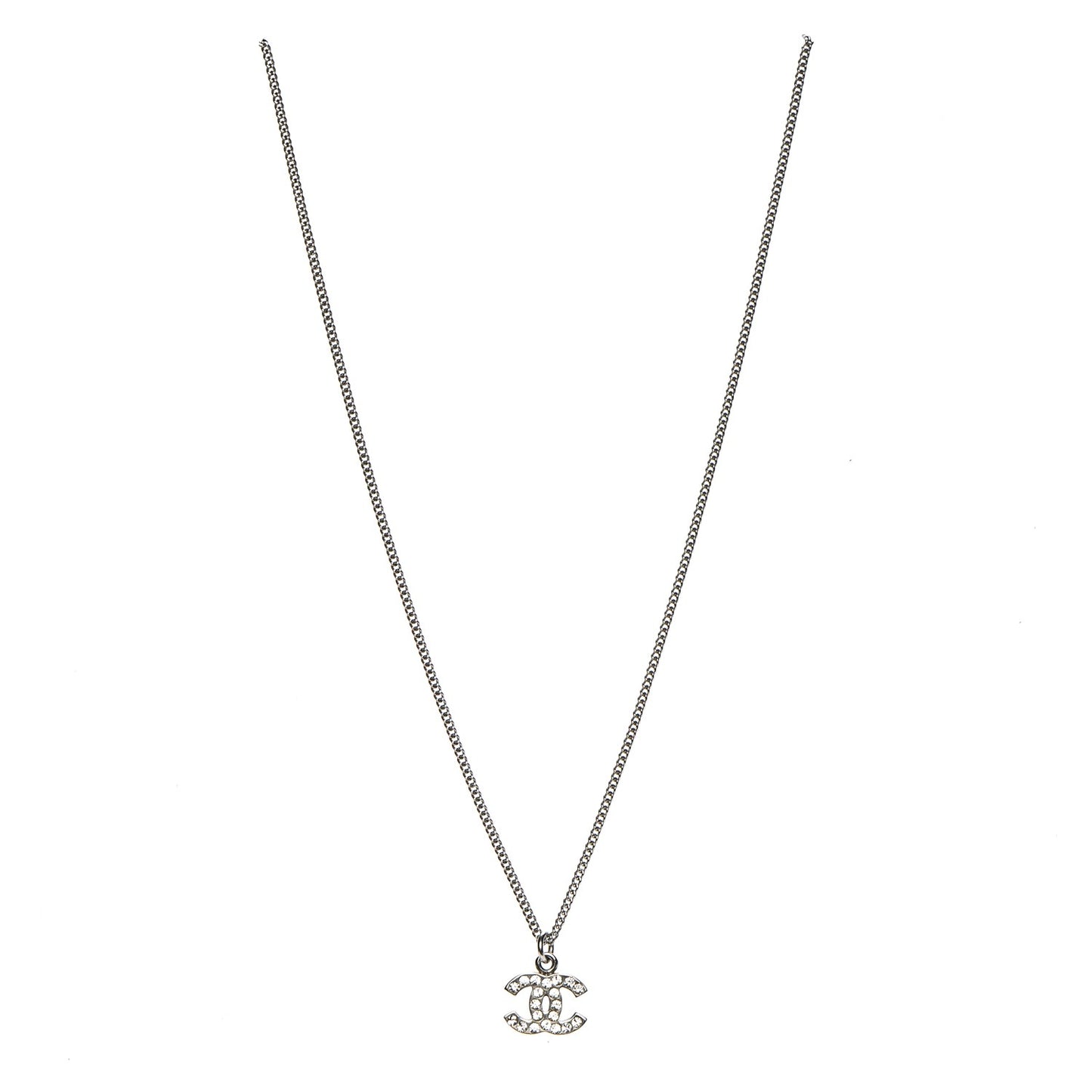Crystal Timeless CC Necklace Silver
