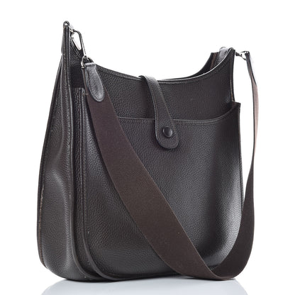 Hermes Taurillon Clemence Evelyne II GM Chocolate 3 of 23