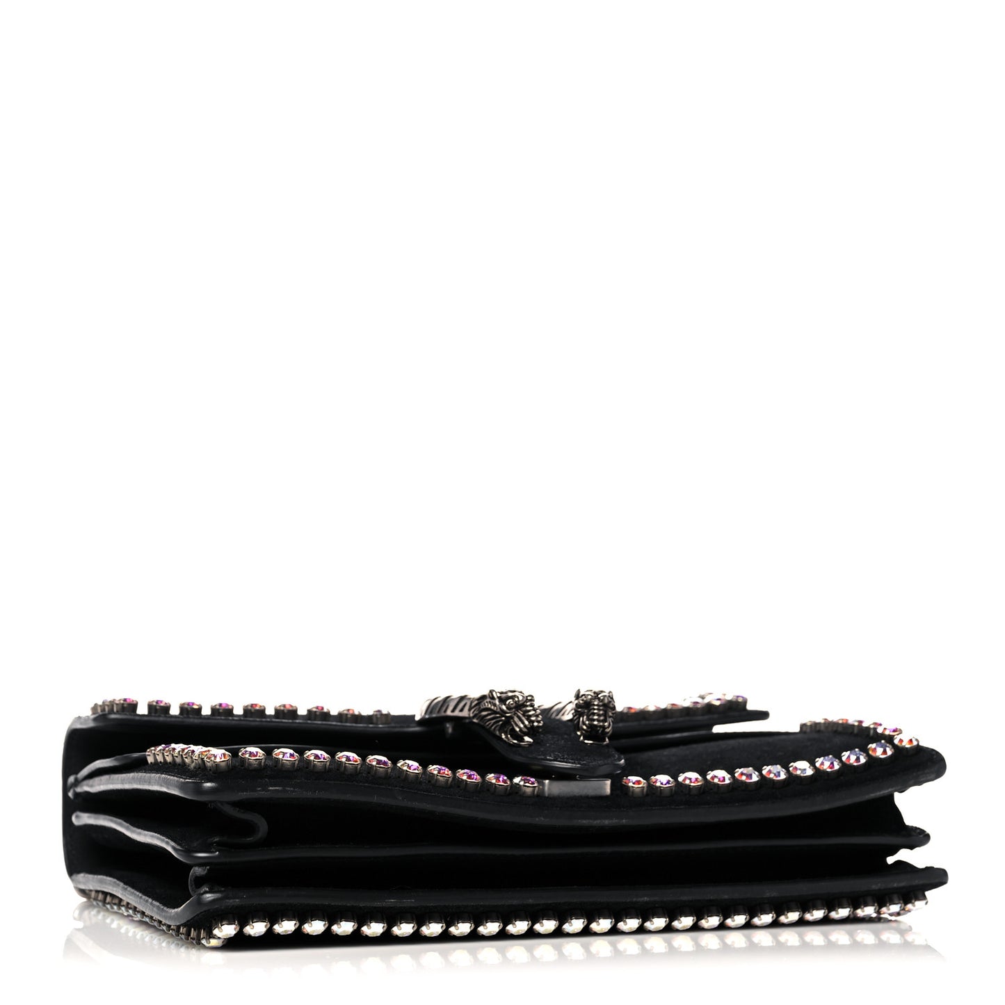 Suede Crystal Small Dionysus Shoulder Bag Black
