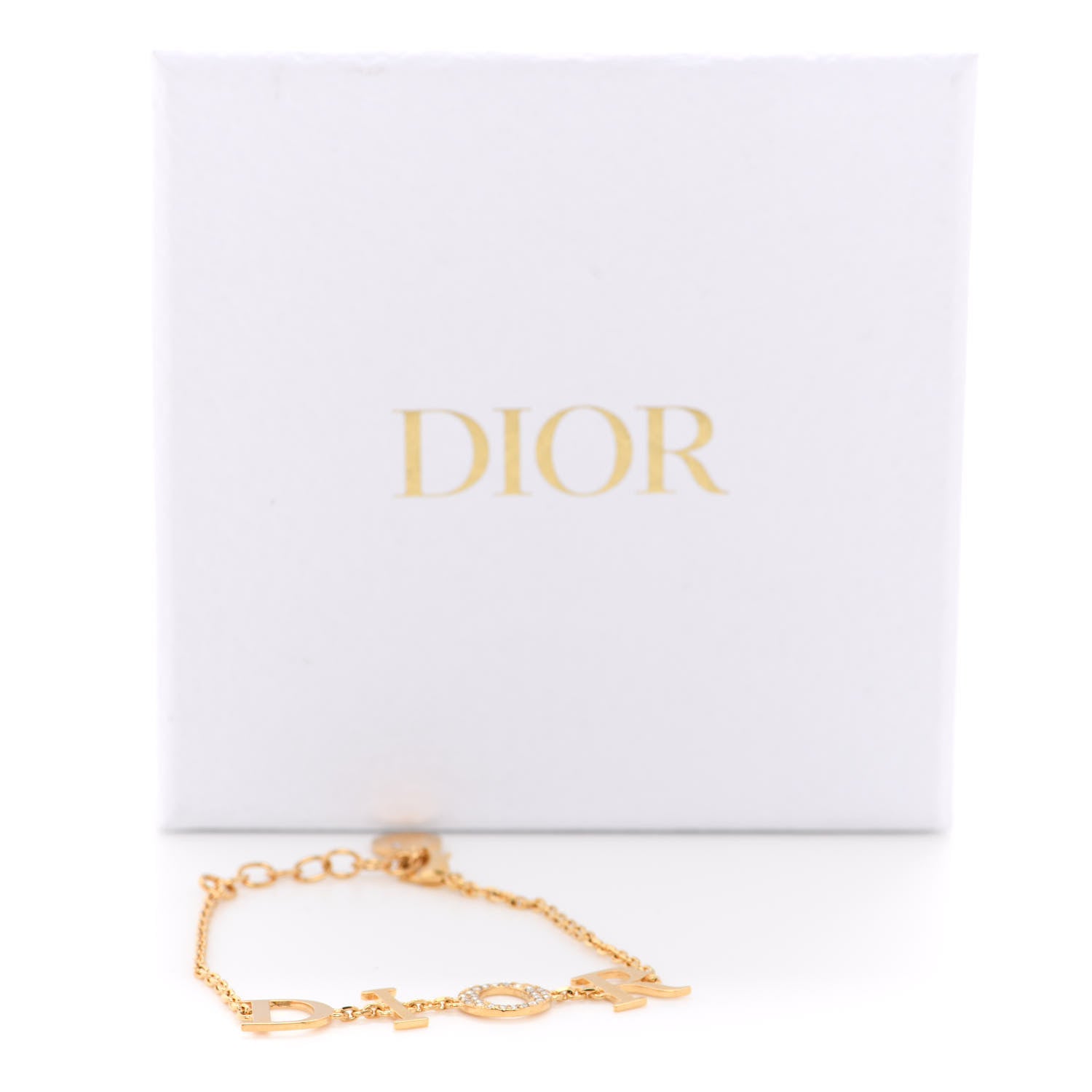 Christian Dior Metal Crystal Letters Bracelet Gold 5 of 5
