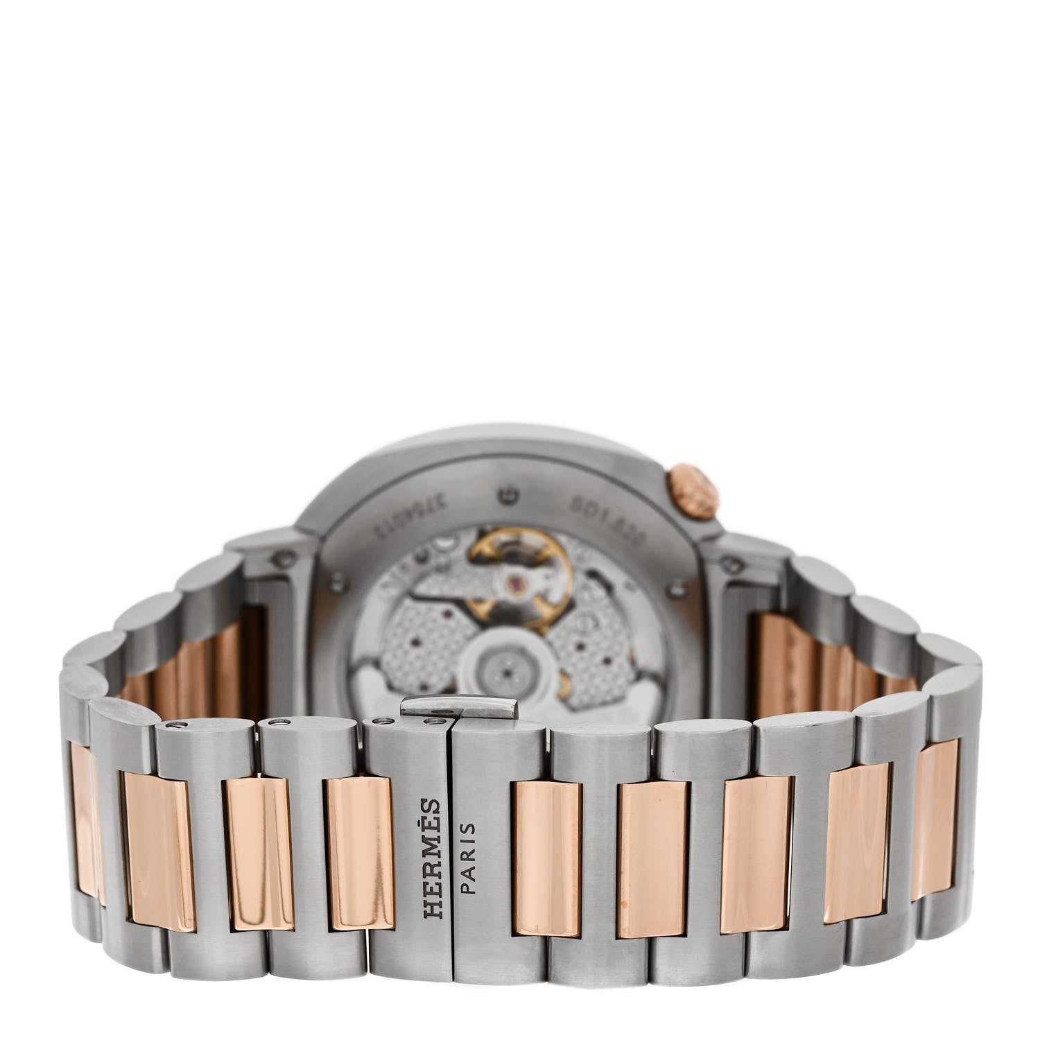 Hermes Stainless Steel 18K Rose Gold 36mm Cut Automatic Watch 3 of 5