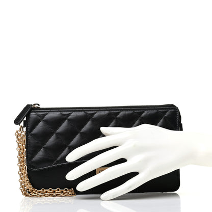 Chanel Aged Calfskin Quilted 2.55 Reissue Pouch With Chain Handle Black 4 of 8