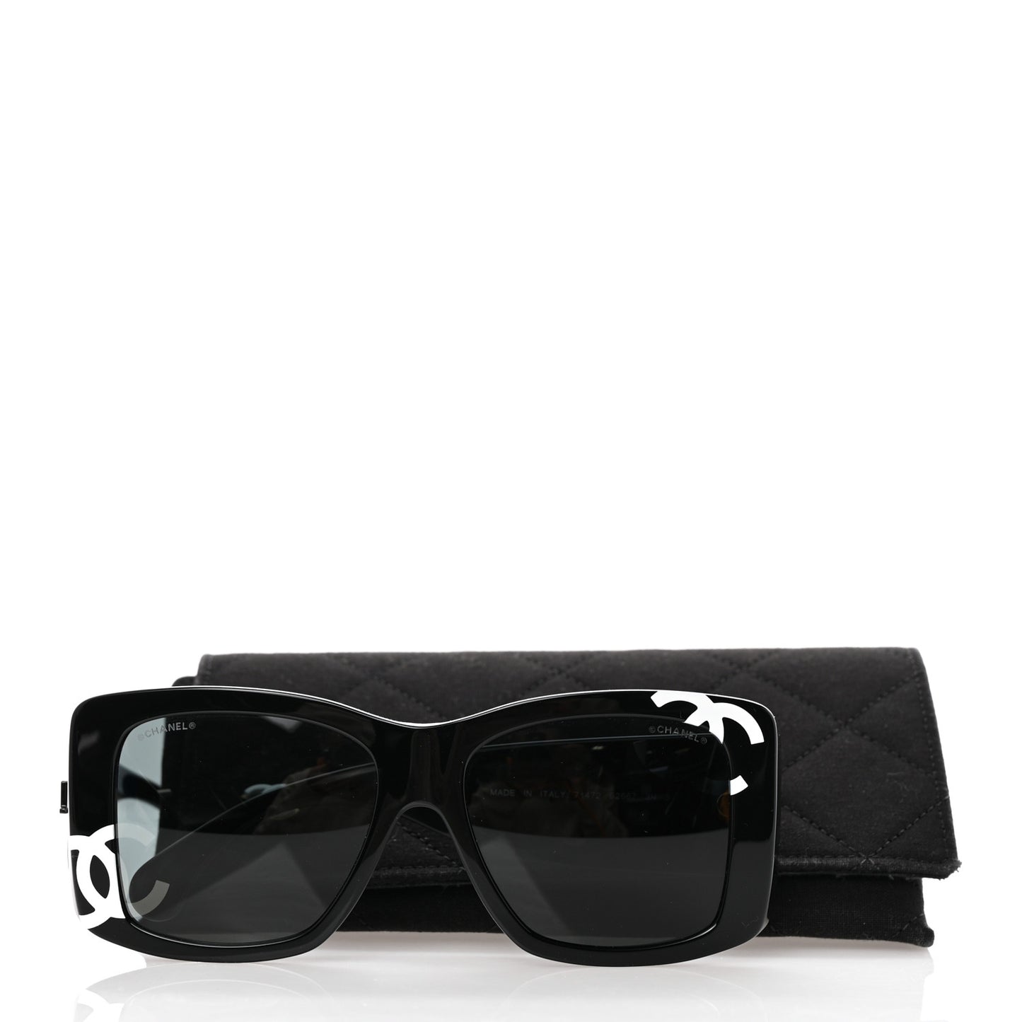 Acetate CC Logo Square Sunglasses 71472 Black