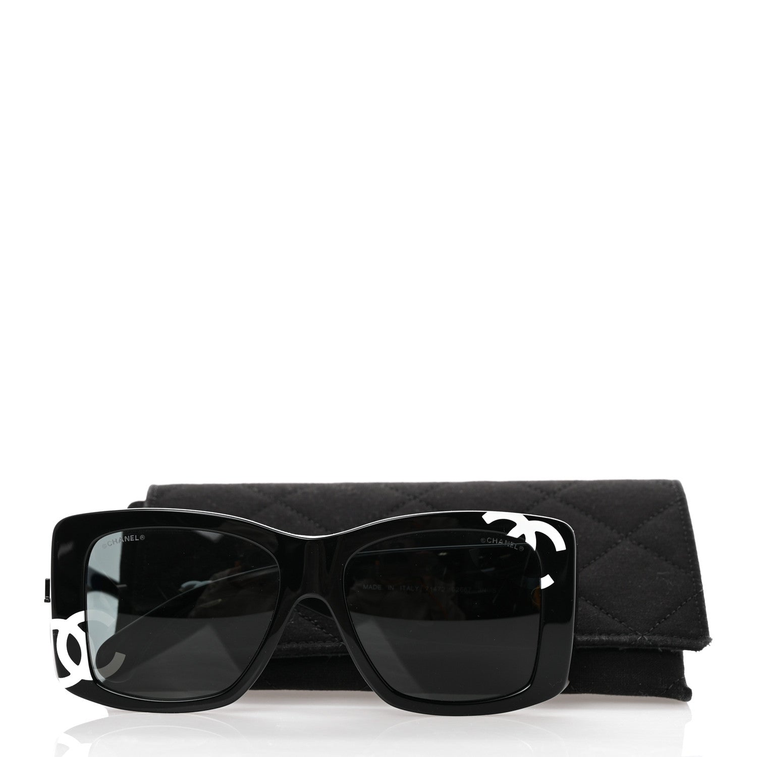 Chanel Acetate CC Logo Square Sunglasses 71472 Black 8 of 8