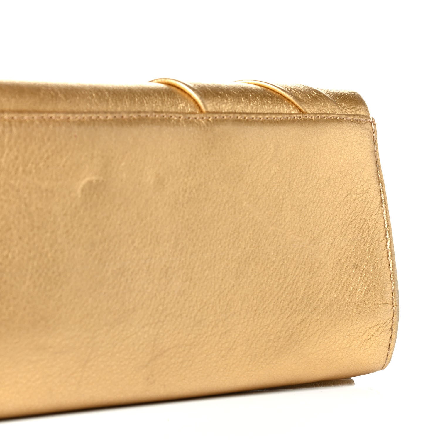 Christian Louboutin Metallic Calfskin Clutch Gold 5 of 7