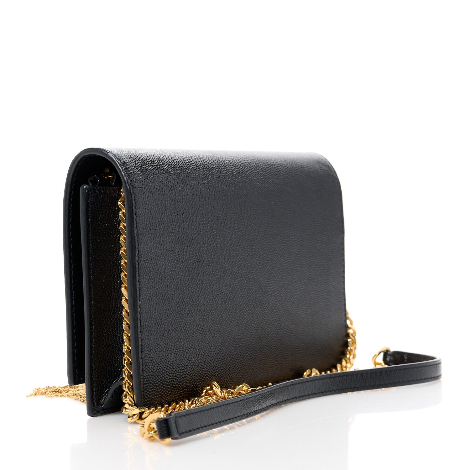 Saint Laurent Grain De Poudre Classic Monogram Kate Tassel Chain Wallet Black 3 of 9