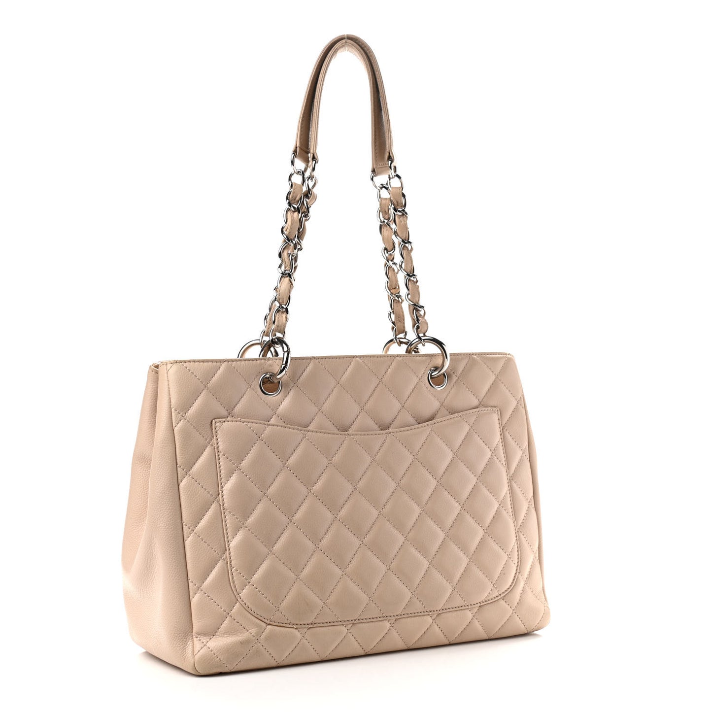 Caviar Quilted Grand Shopping Tote GST Beige Clair