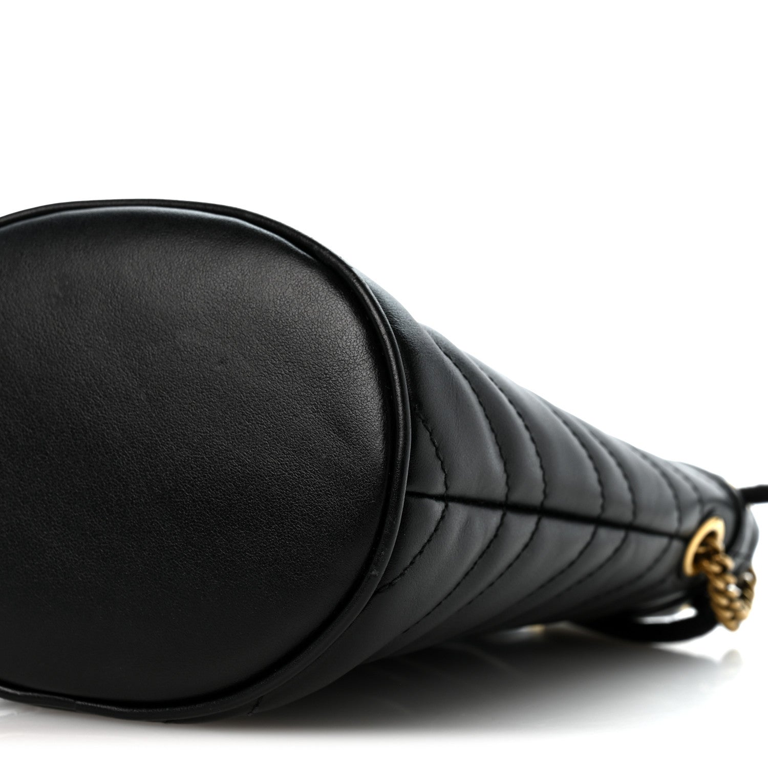 Gucci Calfskin Matelasse Mini GG Marmont 2.0 Bucket Bag Black 9 of 10