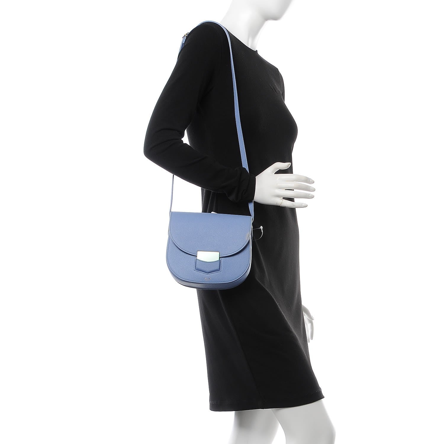 Celine Grained Calfskin Small Trotteur Porcelain 2 of 12