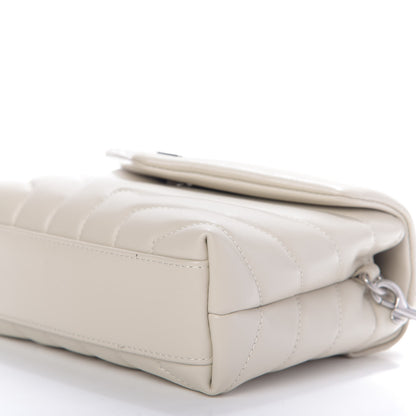 Saint Laurent Calfskin Y Quilted Monogram Toy Loulou Satchel Ivory 7 of 9