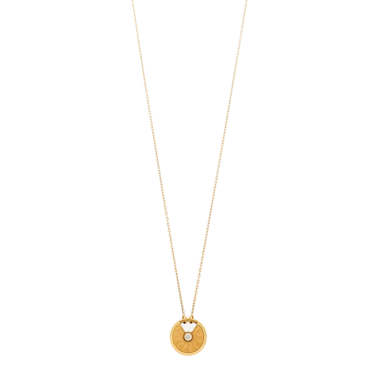 18K Yellow Gold Diamond Mother of Pearl XS Amulette de Cartier Pendant Necklace