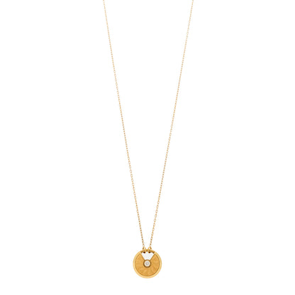 Cartier 18K Yellow Gold Diamond Mother of Pearl XS Amulette de Cartier Pendant Necklace 1 of 5