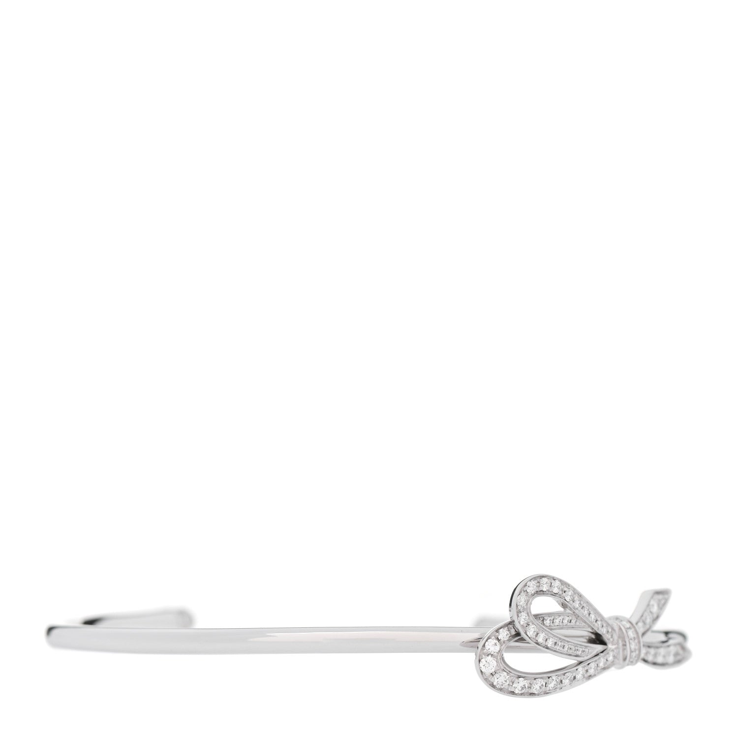 Tiffany 18K White Gold Diamond Bow Cuff Bracelet 1 of 4