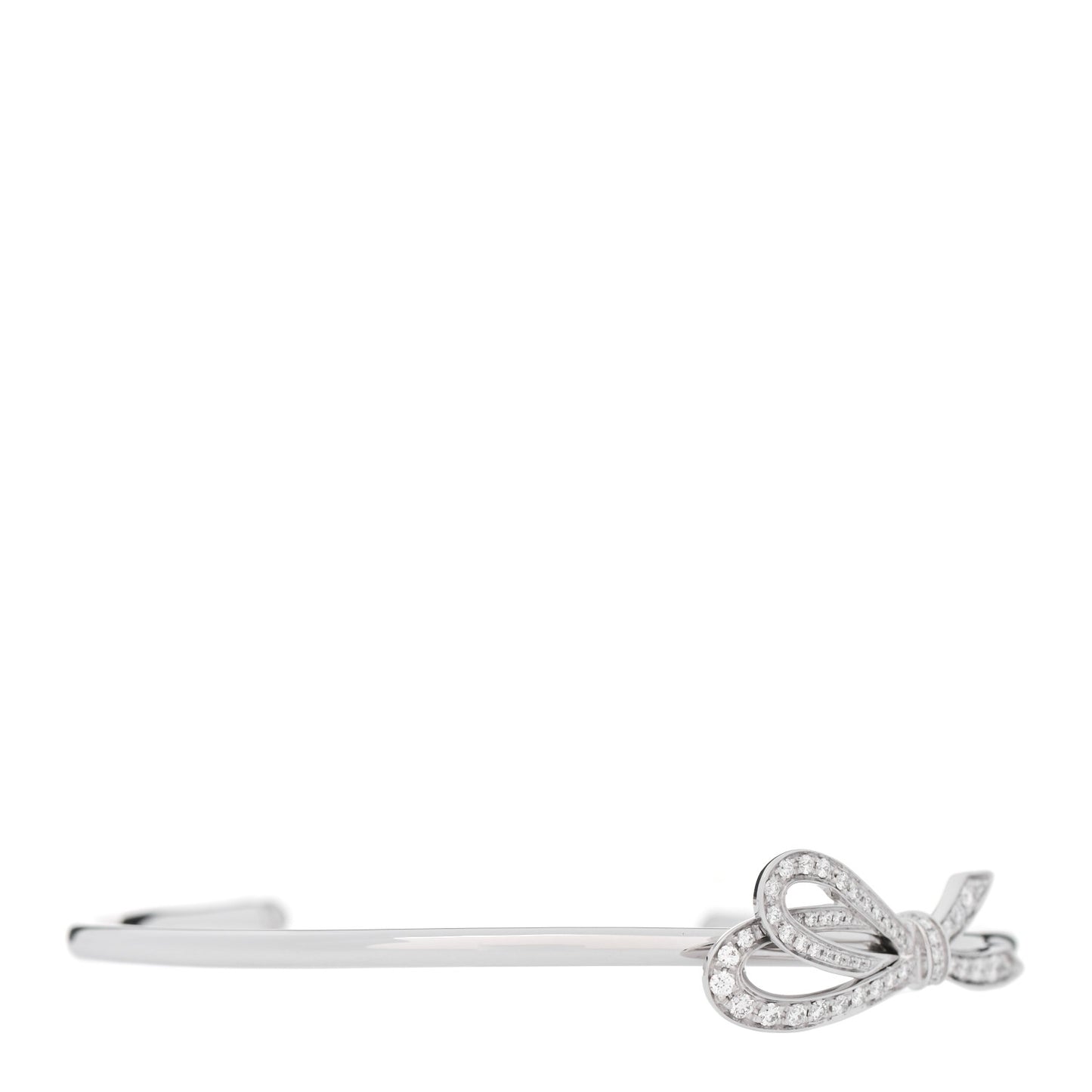 18K White Gold Diamond Bow Cuff Bracelet