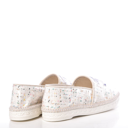 Chanel PVC Tweed CC Espadrilles 40 White Multicolor 4 of 8