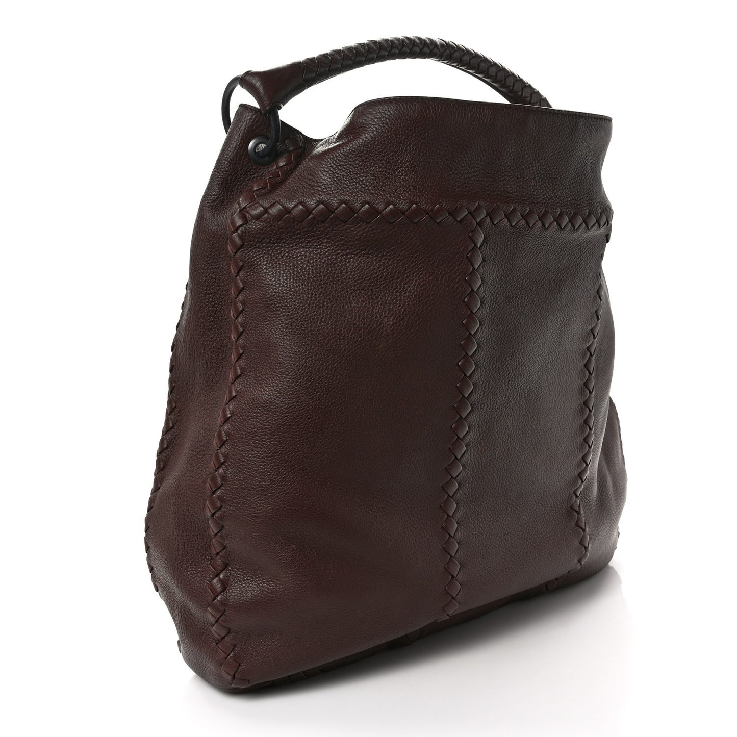 Washed Cervo Deerskin Large Hobo Truffle