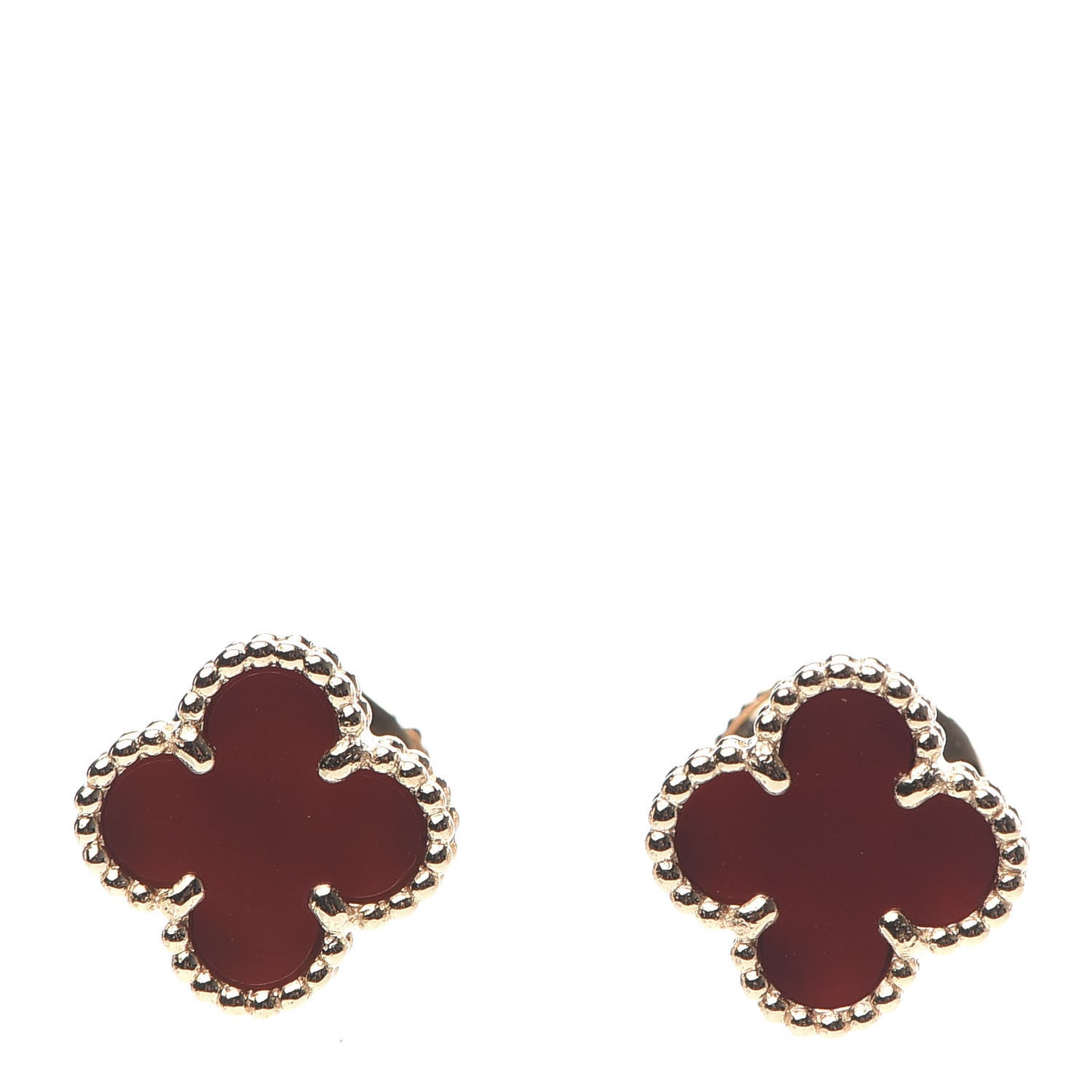 18K Rose Gold Carnelian Sweet Alhambra Earrings