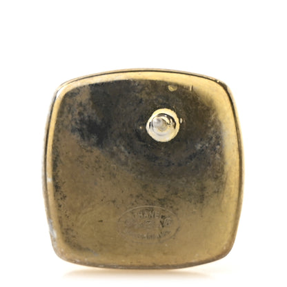 Chanel Metal Enamel CC Square Earrings Gold Black 4 of 5