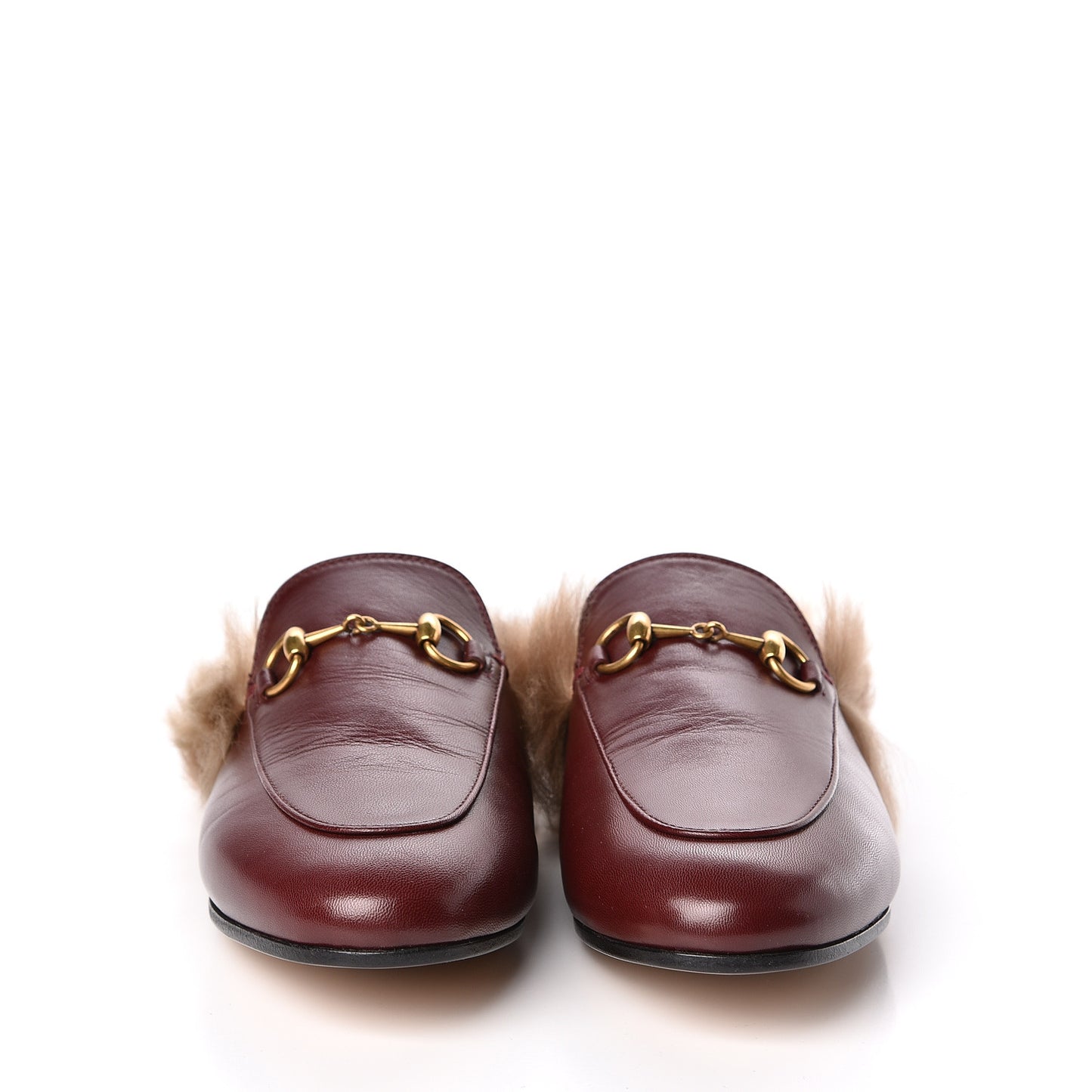 Malaga Kid Fur Womens Princetown Slippers 37 Vintage Bordeaux Naturale