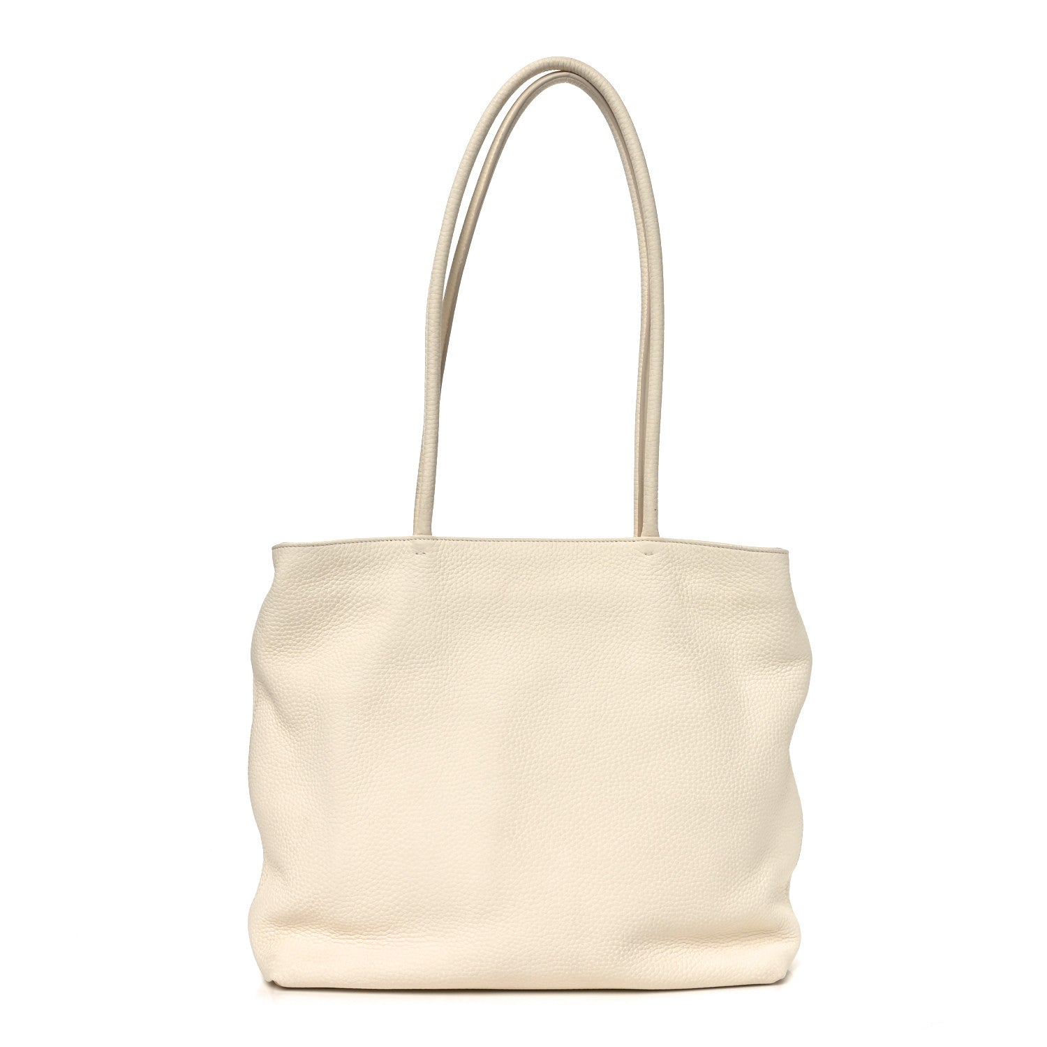 The Row Grained Calfskin Medium Portfolio Tote Ivory 1 of 10