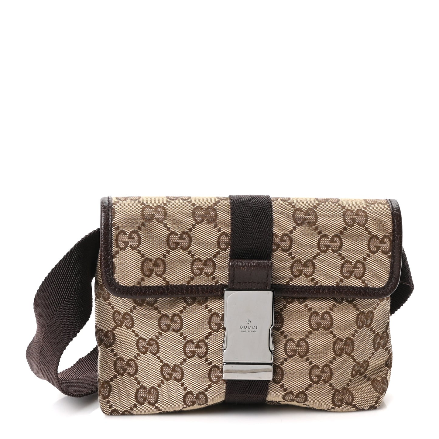 Monogram Waist Pouch Bag Dark Brown
