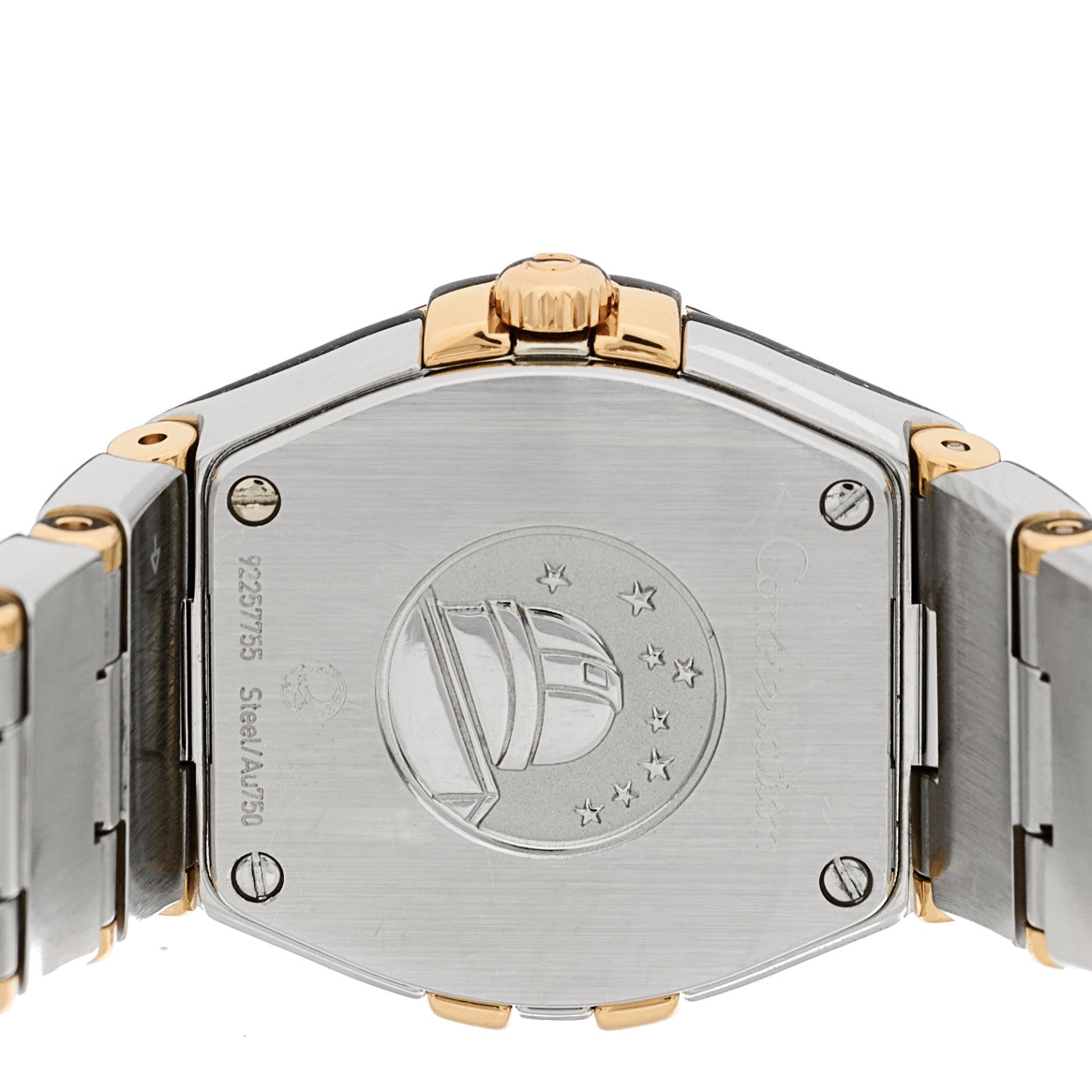 Omega Stainless Steel 18K Yellow Gold Diamond Mother of Pearl 24mm Constellation Quartz Watch 123.20.24.60.55.003 4 of 5