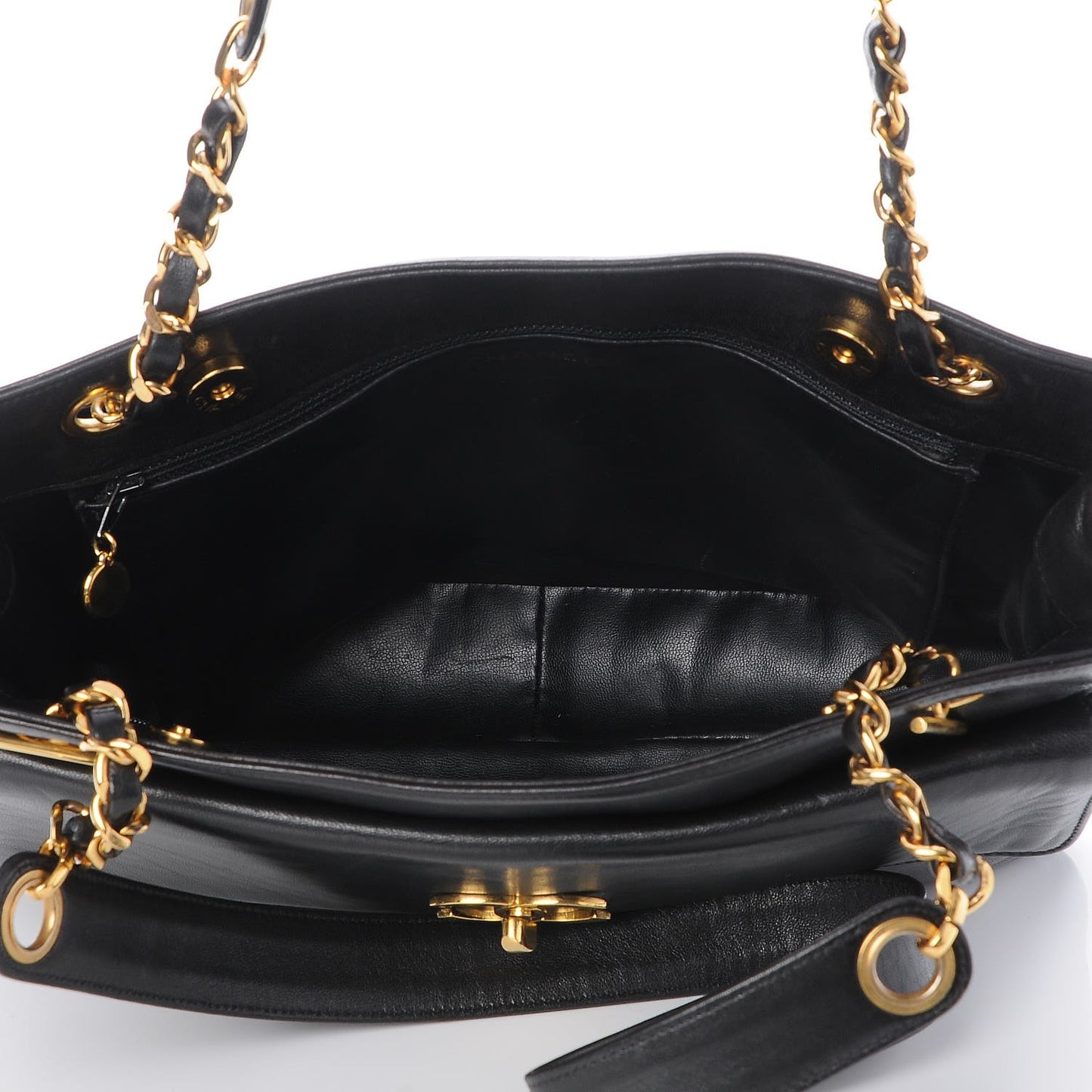 Lambskin Flap Shoulder Bag Black