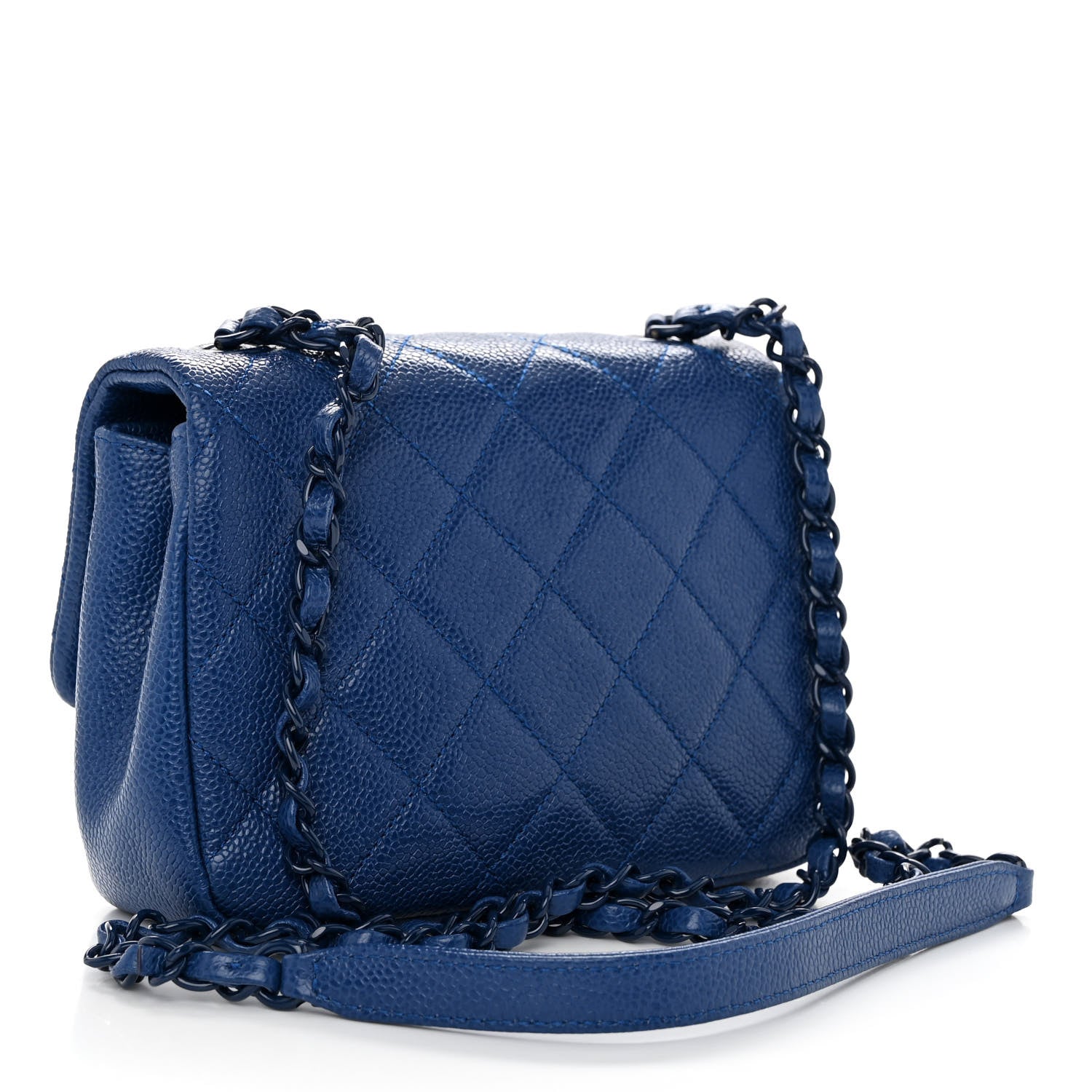 Chanel Caviar Quilted Incognito Mini Square Flap Dark Blue 3 of 10