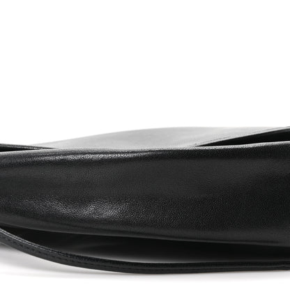 Celine Shiny Lambskin Soft Triomphe Half Moon Bag Black 10 of 11