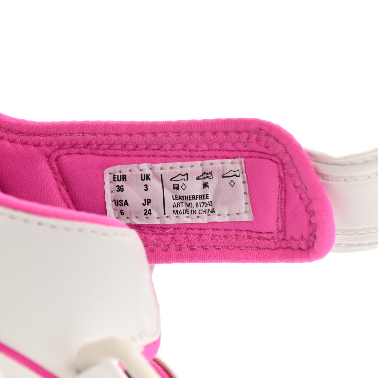 Rubber Neoprene Bi-Color Womens Track Sandals 36 White Fluo Pink