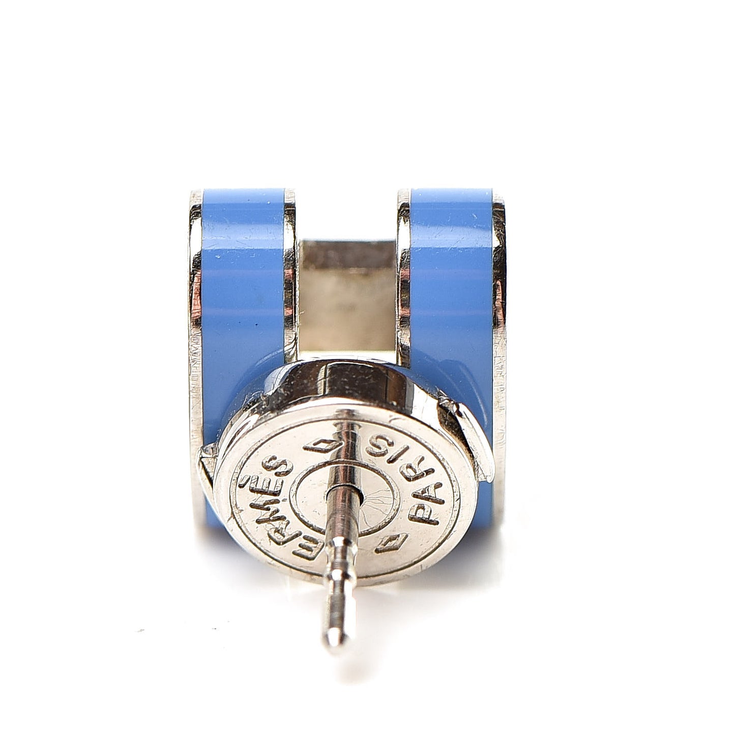 Palladium Lacquered Pop H Earrings Bleu Transat