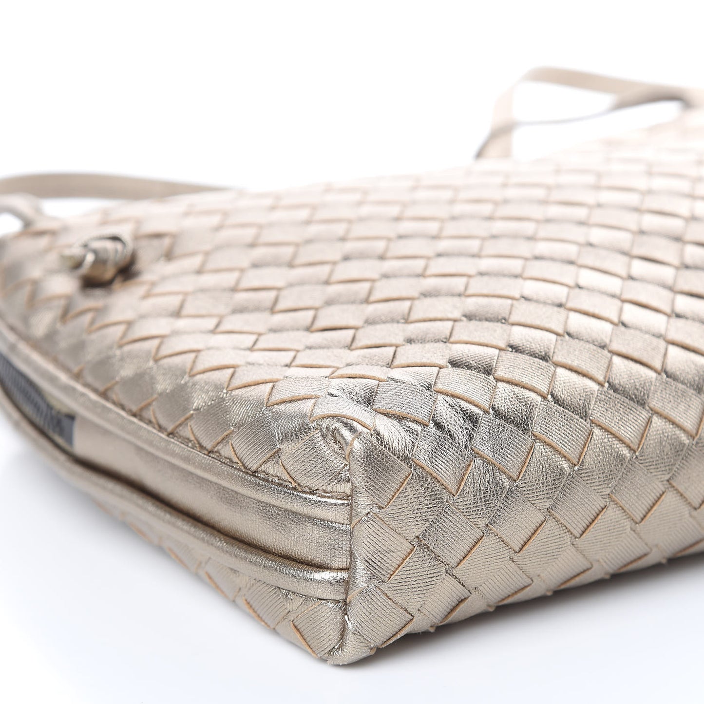 Metallic Grosgrain Intrecciato Pillow Crossbody Messenger Fume