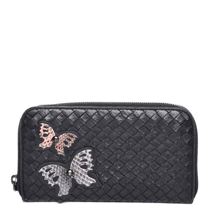 Bottega Veneta Nappa Intrecciato Ayers Zip Around Butterfly Wallet Nero Black 1 of 8