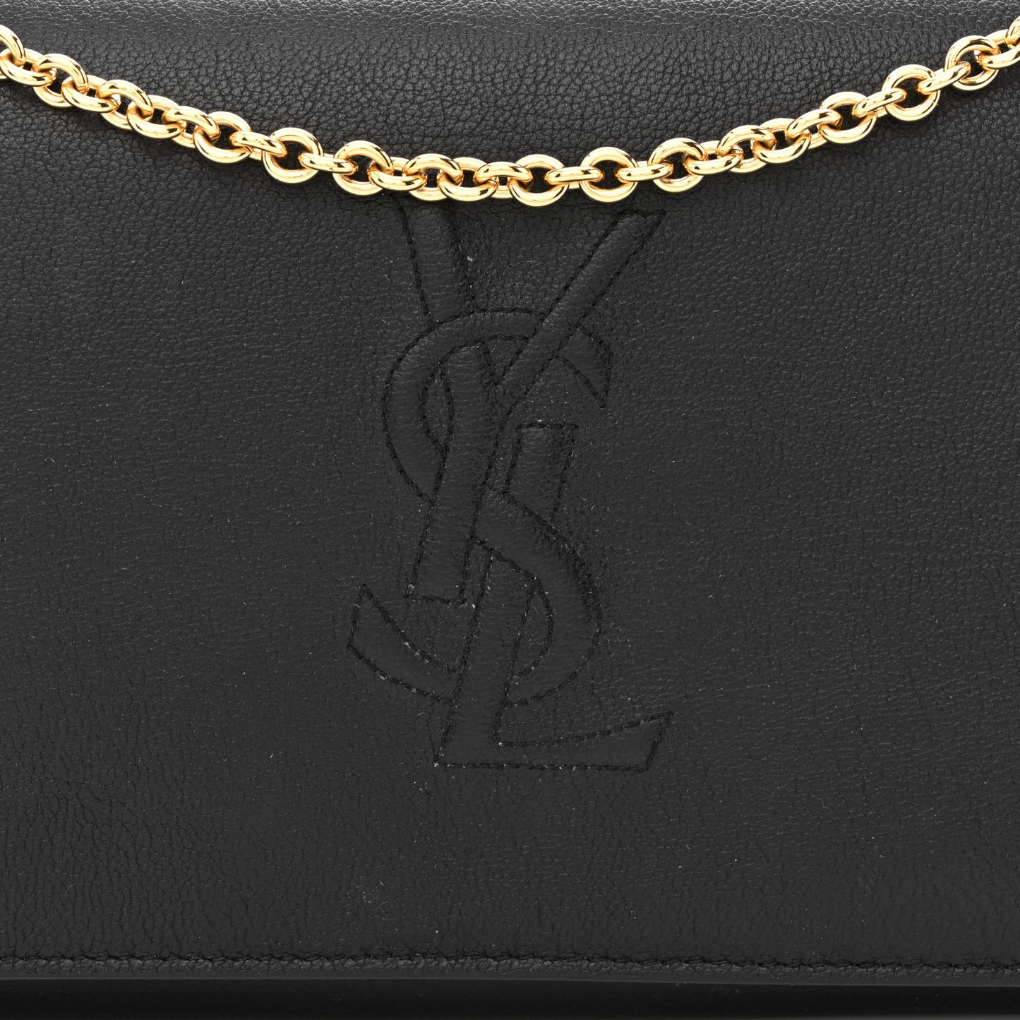 Calfskin Monogram Belle de Jour Chain Clutch Black
