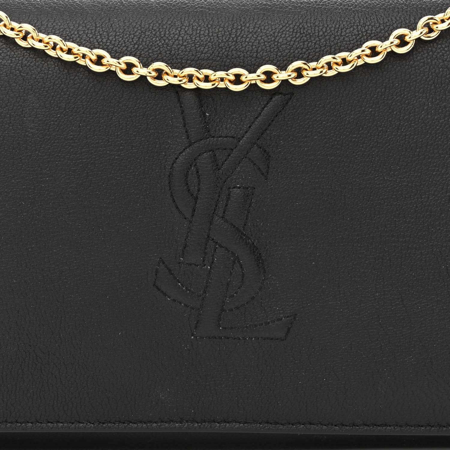 Saint Laurent Calfskin Monogram Belle de Jour Chain Clutch Black 8 of 11