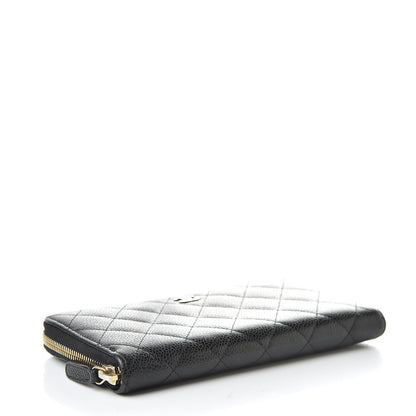Chanel Caviar Quilted Large Gusset Zip Around Wallet Black 4 of 12