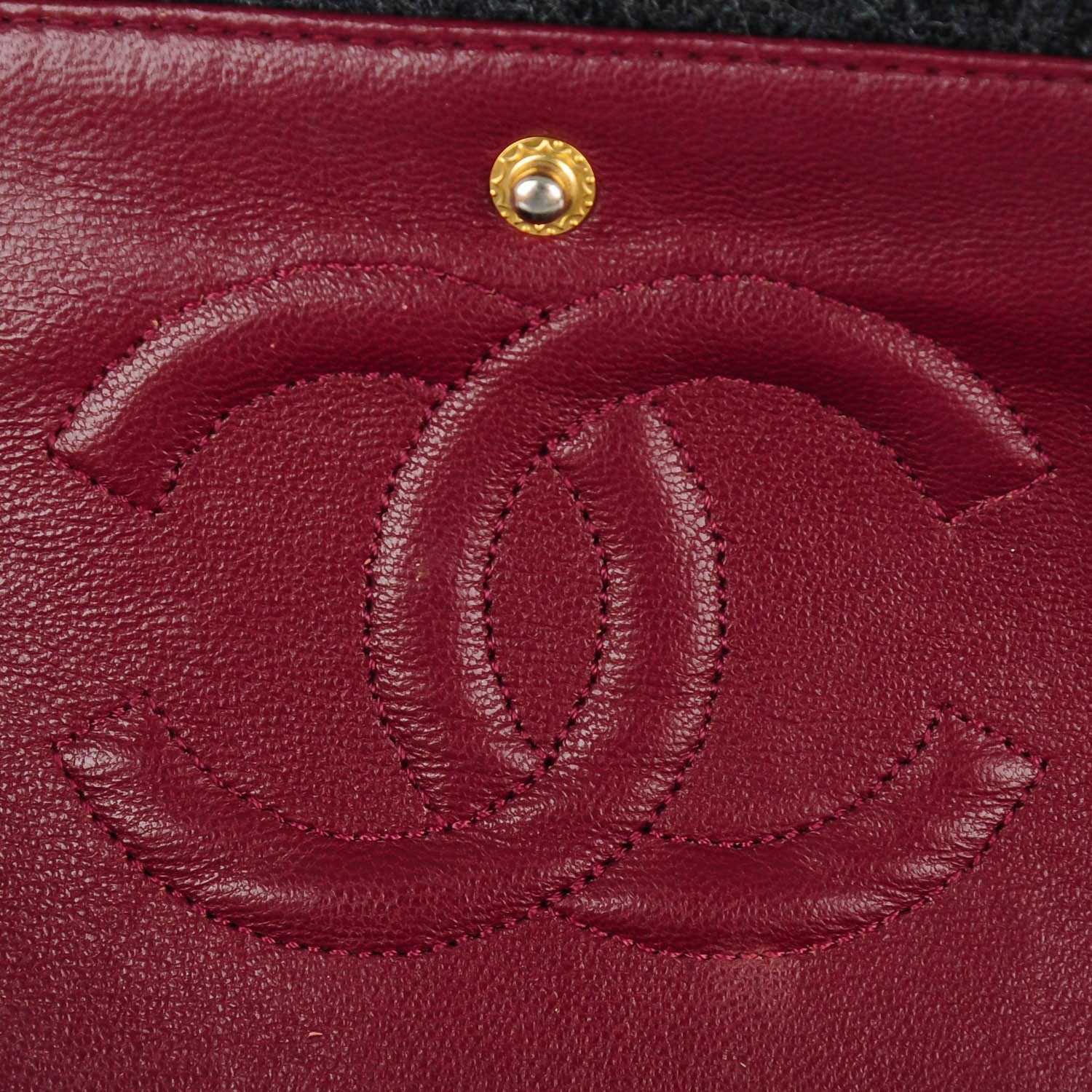 Chanel Wool Quilted Medium Double Flap Grey 7 of 9