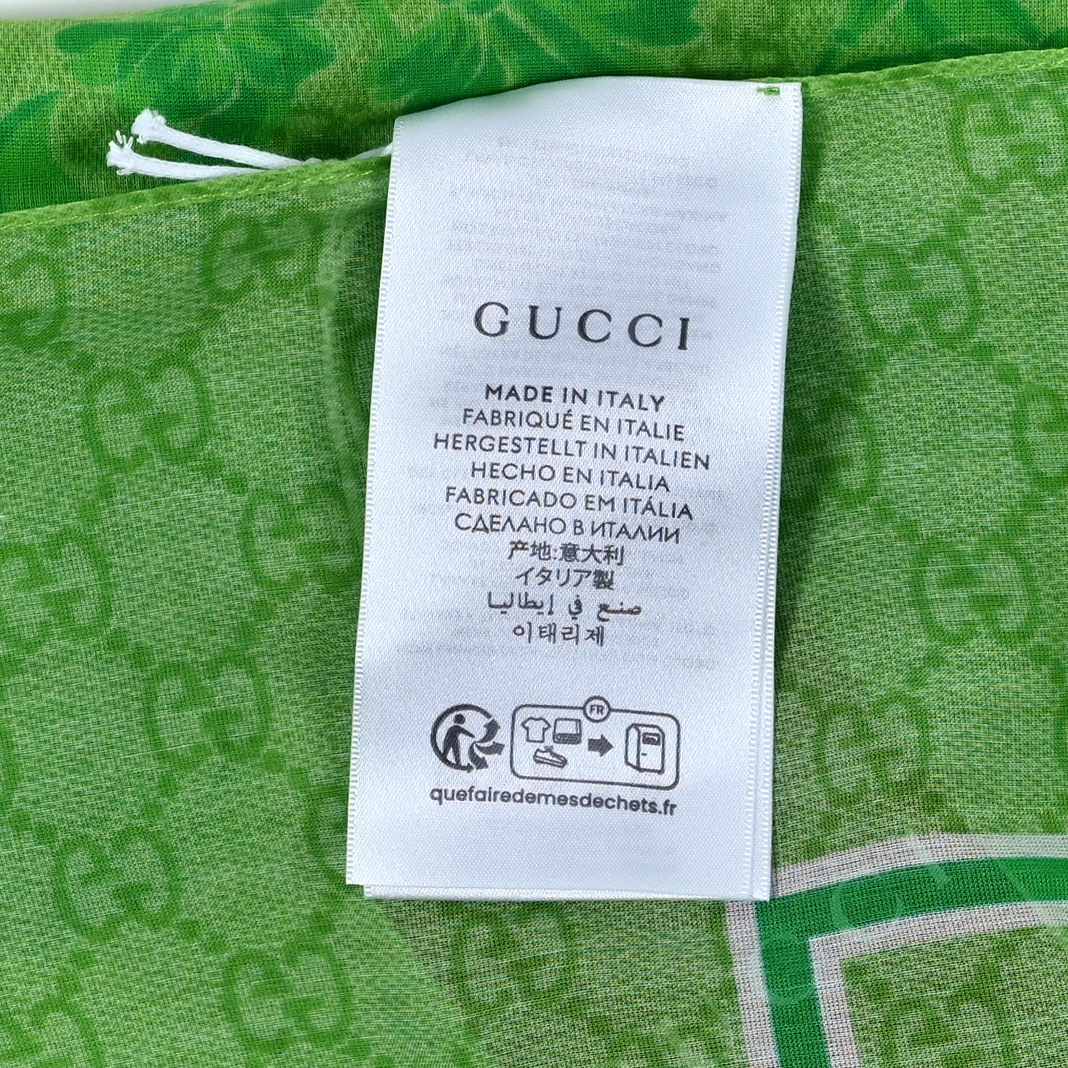 Gucci Silk Floral Square Scarf Green 2 of 3