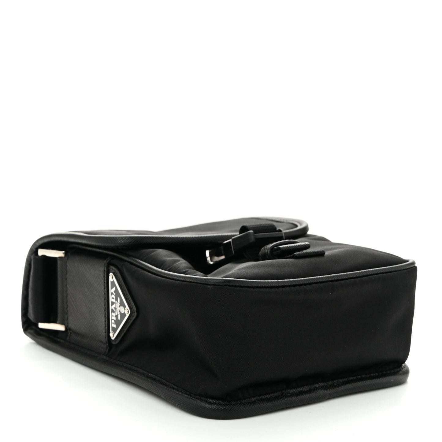 Tessuto Nylon Saffiano Logo Messenger Bag Black