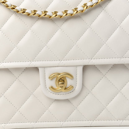 Chanel Caviar Quilted Large Sweet Classic Flap White 10 of 10