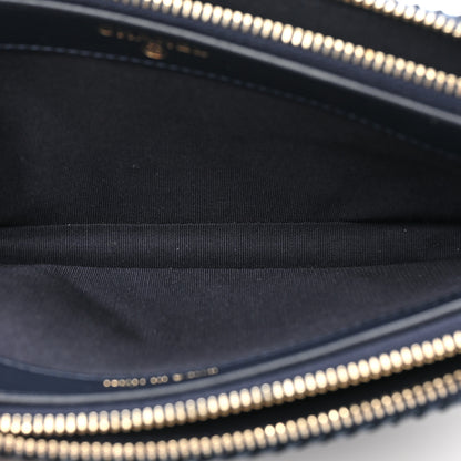 Chanel Lurex Straw Small Deauville Clutch With Chain Blue 7 of 13