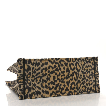 Christian Dior Canvas Mizza Embroidered Large Leopard Book Tote Beige 4 of 10